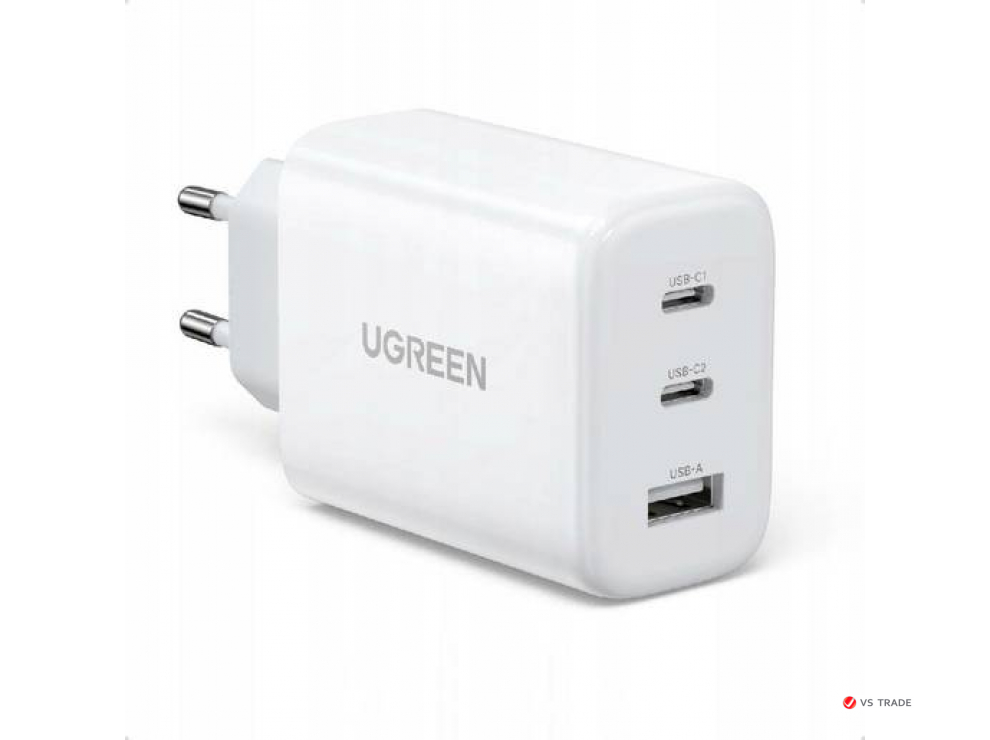Зарядное устройство Ugreen CD275 90496 USB-A+2*USB-C 65W  GaN Tech Fast Charger