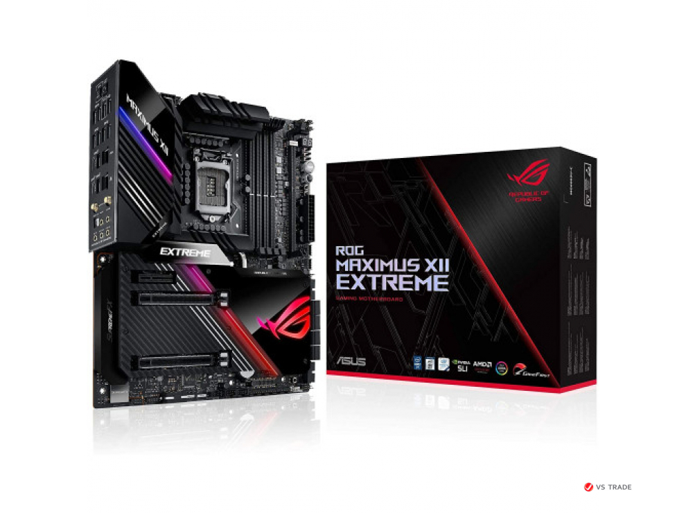 Сист. плата Asus ROG MAXIMUS XII EXTREME, Z490, 1200, 4xDIMM DDR4, 3xPCI-E x16, 4xM.2, 8xSATA, Wi-Fi 6AX, E-ATX BOX