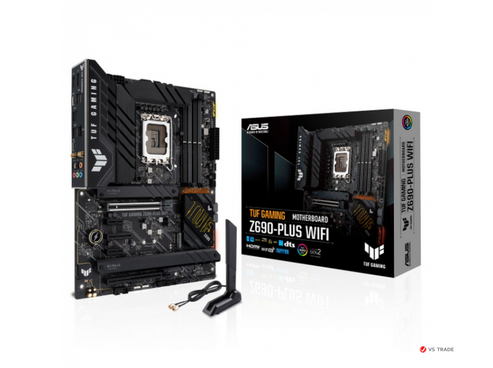 Сист. плата ASUS TUF GAMING Z690-PLUS WIFI,Z690,1700,4xDIMM DDR5,2xPCI-Ex16,2xPCI-Ex1,PCI-Ex4,4xM.2,SATA,HDMI,WIFI6E,BOX