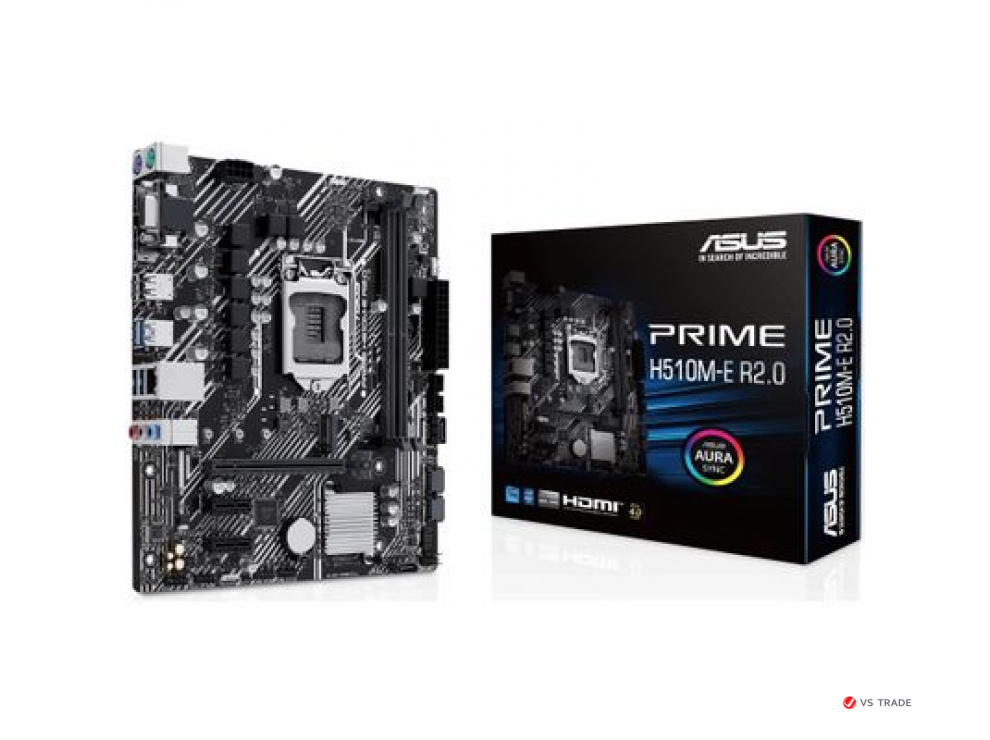 Сист.плата ASUS PRIME H510M-E R2.0, H470, 1200, 2xDIMM DDR4, PCI-E x16, M.2, 4xSATA, HDMI, VGA, DP, Realtek 1Gb Ethernet