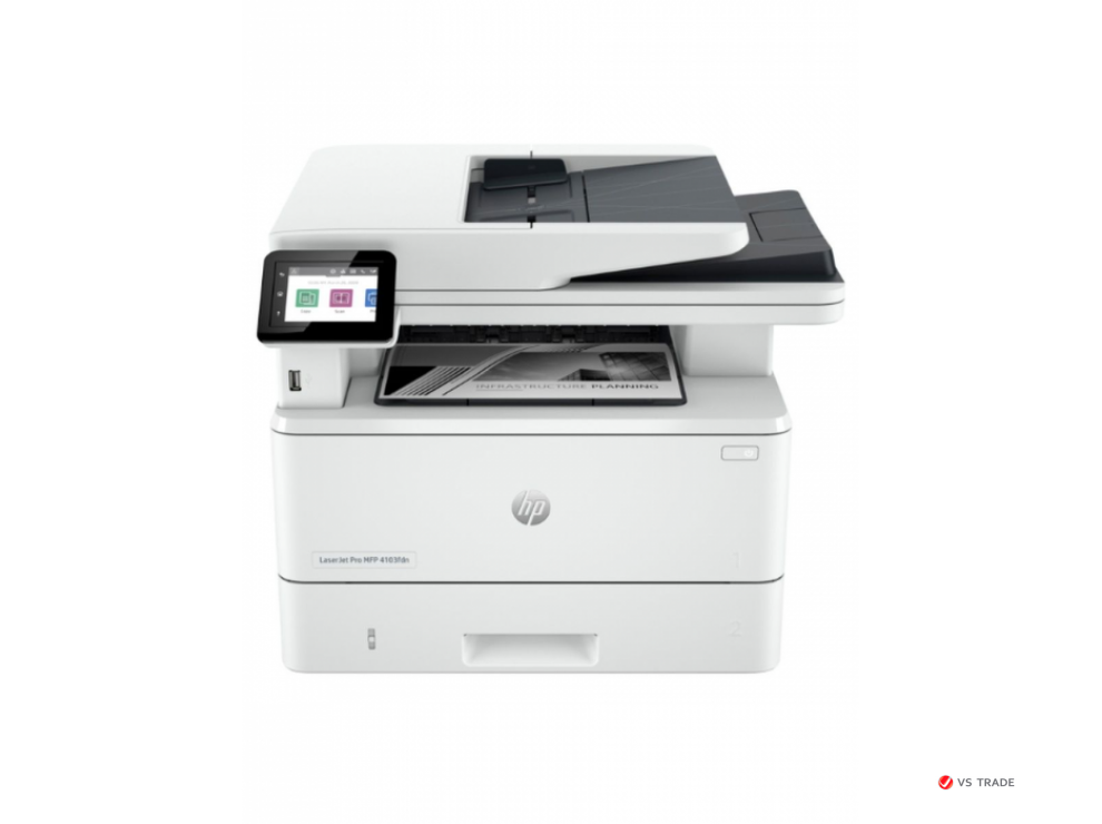 МФУ лазерное ЧБ HP LJ Pro 4103fdn 2Z628A, 40 стр/мин , 1200 x 1200DPI, Wi-Fi, Ethernet, USB, ADF, fax