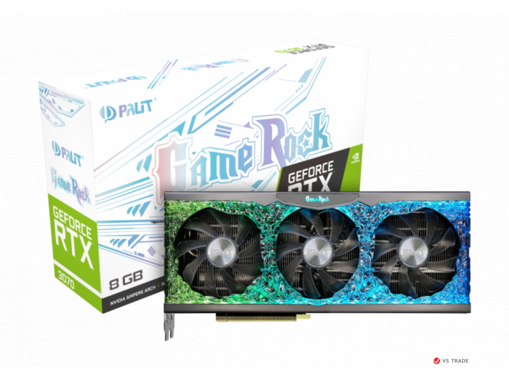 Видеокарта Palit RTX3070 GAMEROCK 8G GDDR6 256bit 3xDP, HDMI, BOX