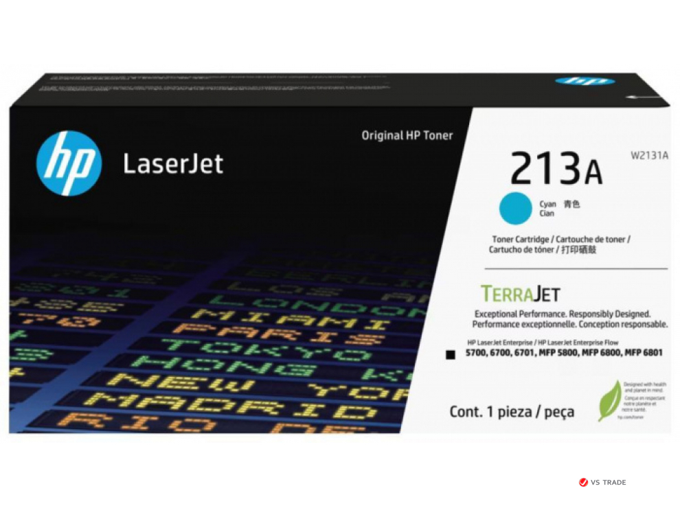 Картридж лазерный HP W2131A 213A Cyan LaserJet Toner, на 3000 страниц