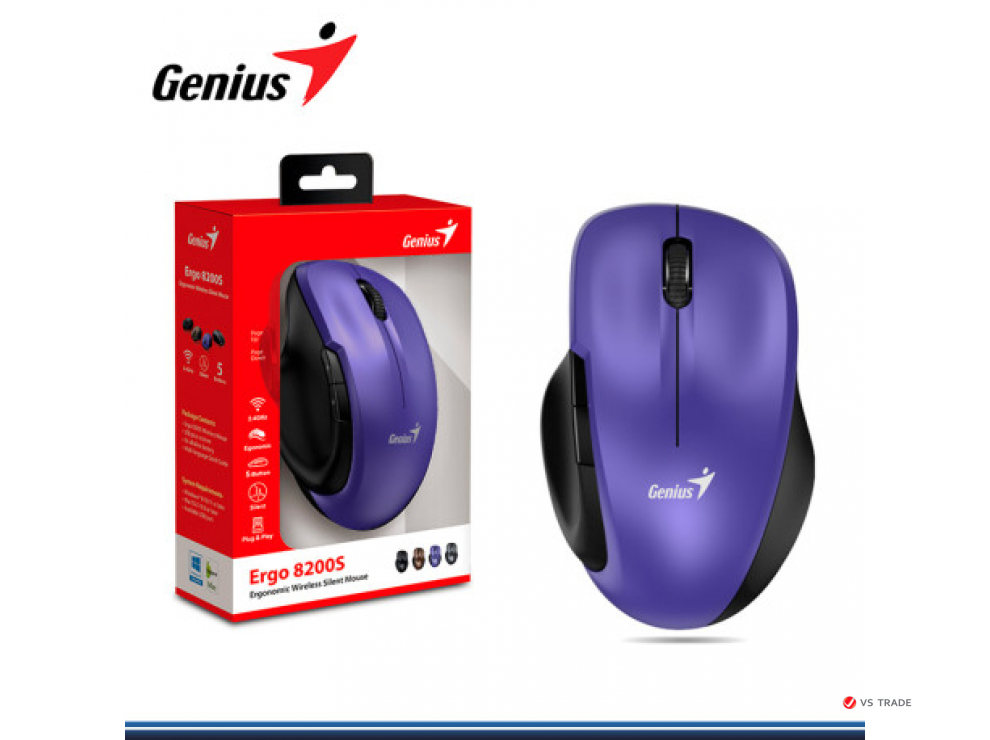 Мышка Genius RS2,Ergo 8200S,Purple 31030029402