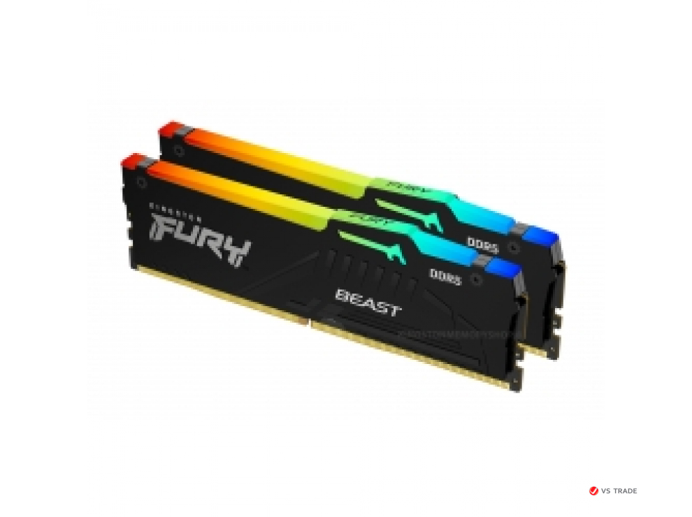 ОЗУ Kingston Fury Beast RGB 16Gb(8x2) 6000MHz DDR5 DIMM, CL40, 1.25v, KF560C40BBAK2-16