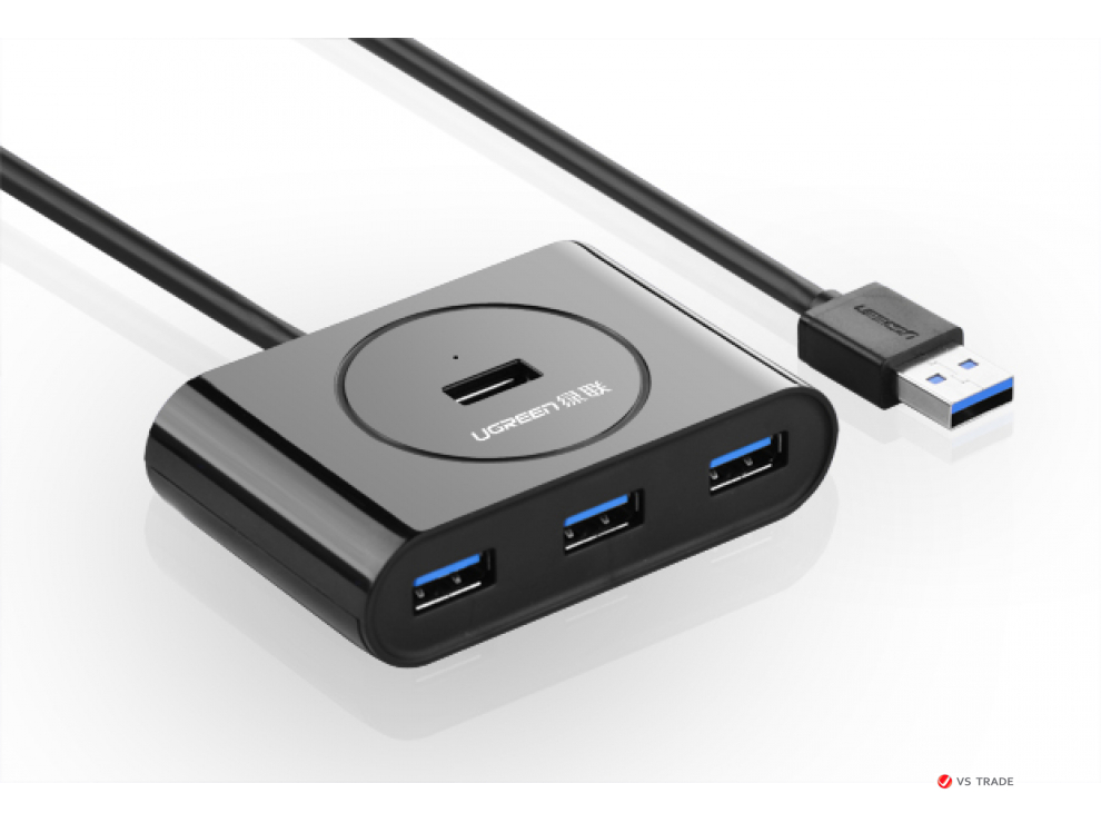 HUB UGREEN CR113 USB 3.0 Hub  0.5m (Black). 20290