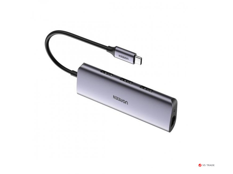 Разветвитель портов UGREEN CM252 USB-C to 3 x USB 3.0+RJ45+Micro USB Multifunction Adapter