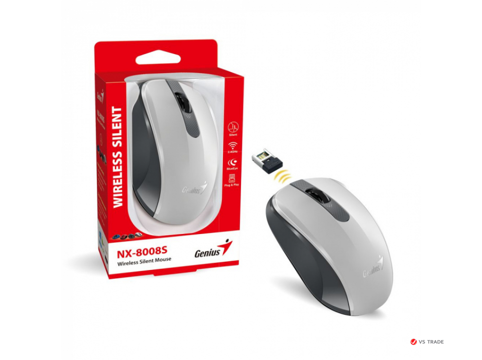 Мышка Genius RS2,NX-8008S,White+Gray 31030028403