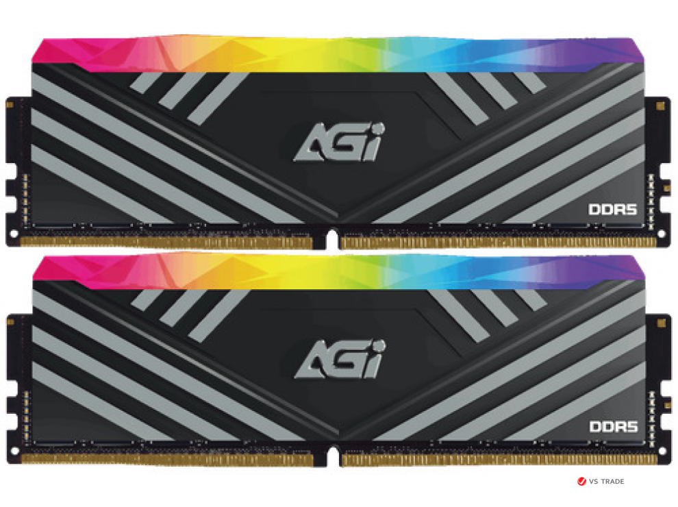 Набор модулей памяти AGI TURBOSPRINT, DIMM DDR5 32Gb (16x2), 6000MHz, CL36, RGB, Black Heatsink, AGI6CSJ16UD858-DC, Reta