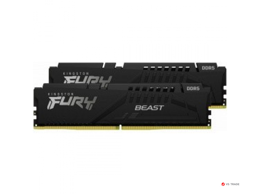 ОЗУ Kingston Fury Beast RGB 32Gb(16x2) 4800MHz DDR5 DIMM, CL38, 1.35v, KF548C38BBK2-32