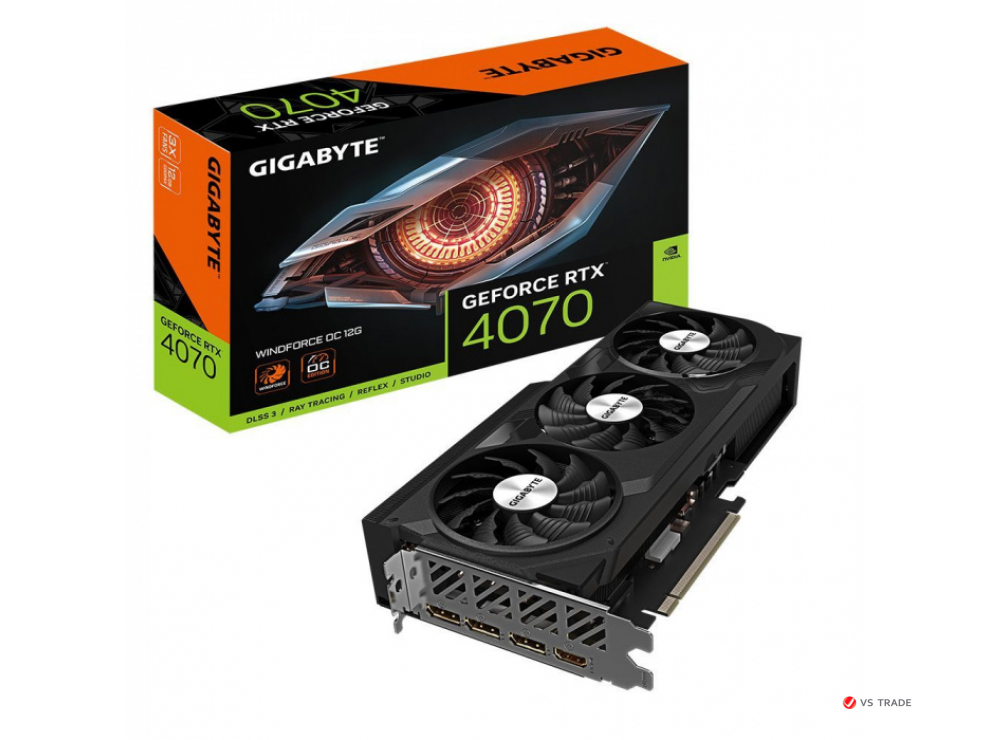 Видеокарта Gigabyte GV-N5070WF3OC-12GD, RTX5070, 12Gb GDDR7, 192 bit, DP, HDMI, BOX