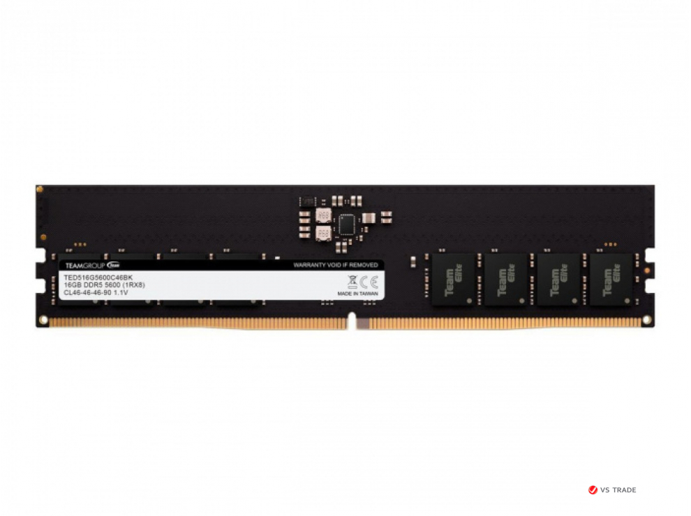 ОЗУ Team Group Elite DIMM DDR5 16Gb, 5600MHz, CL46, 1.1v, TED516G5600C4601