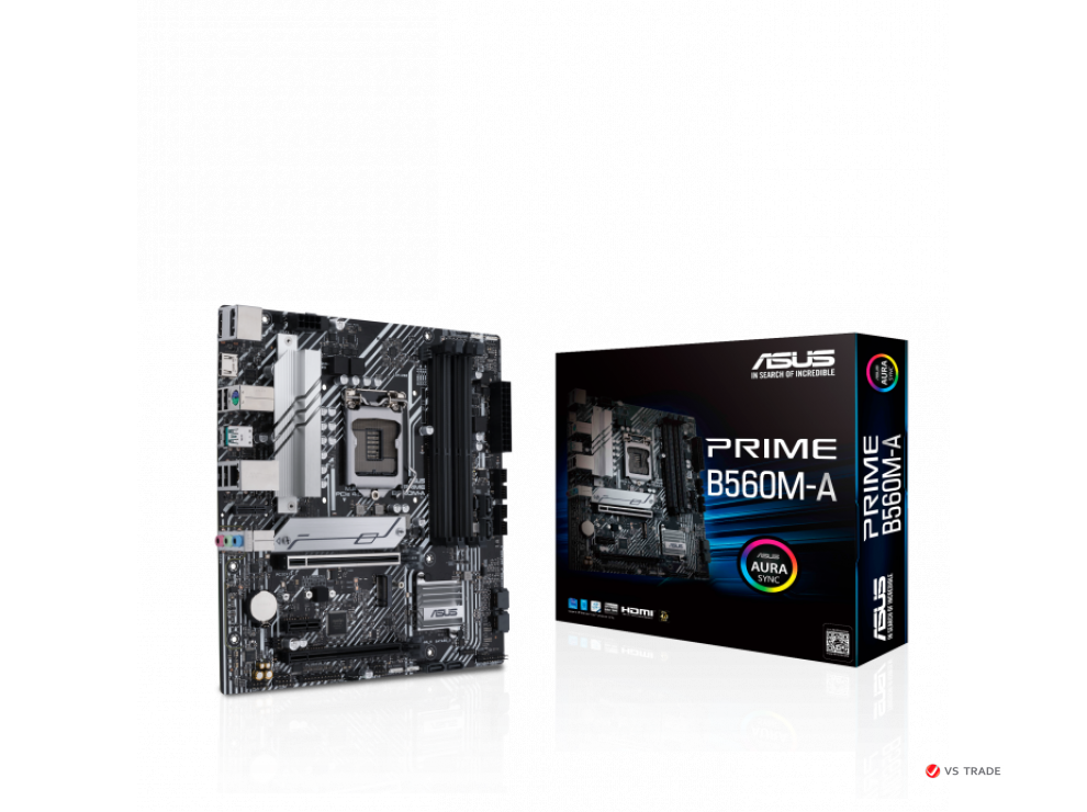 Сист. плата ASUS PRIME B560M-A, B560, 1200, 4xDIMM DDR4, 2xPCI-E x16, 1xPCI-Ex1, M.2, 6xSATA, DP, 2xHDMI, BOX