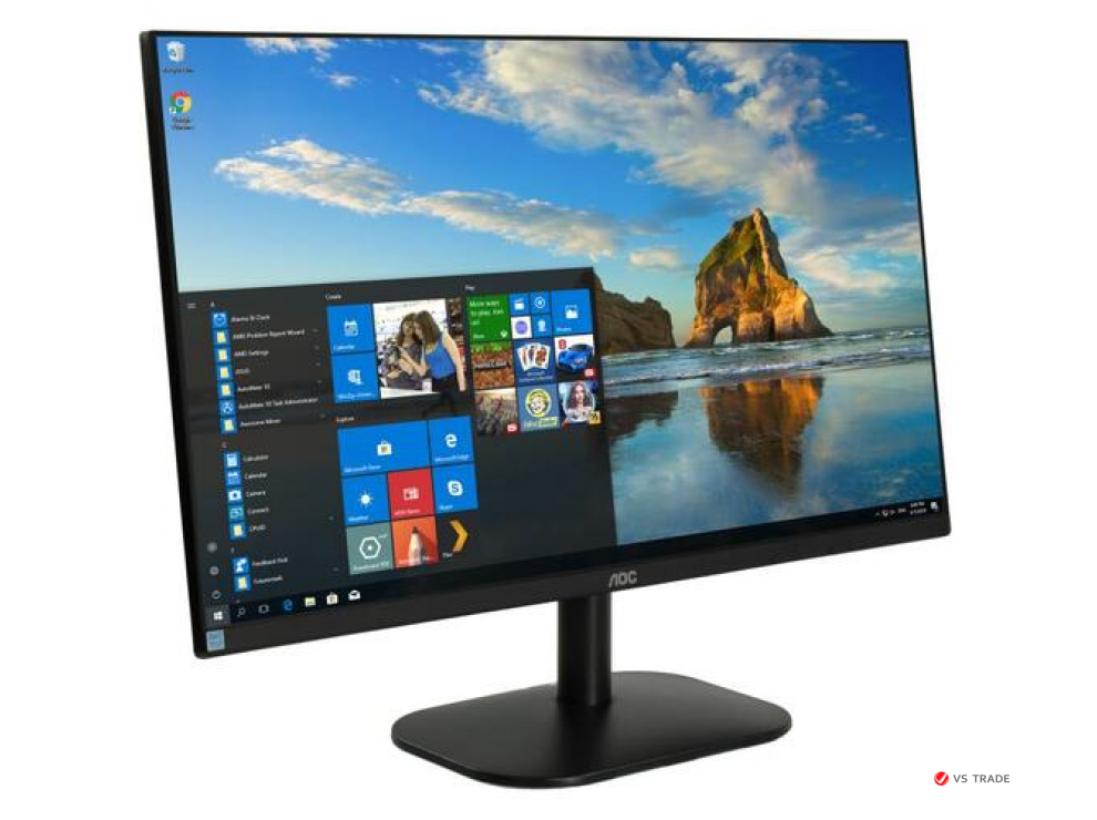 Монитор AOC 27B2H IPS,27",16:9 FHD (1920x1080 при 75 Hz),250cd/m2,1000:1,20M:1,178/178,7ms,VGA,HDMI,Black