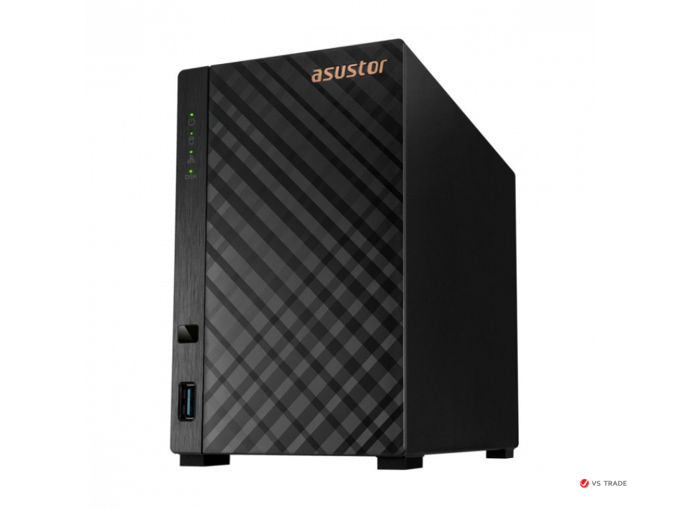 Сетевое хранилище ASUSTOR AS1102TL, 2 Bay NAS, Quad-Core 1.7GHz CPU, 1GbE Port, 1GB DDR4, 2 x SATA3 6Gb/s; 3.5quot; HDD