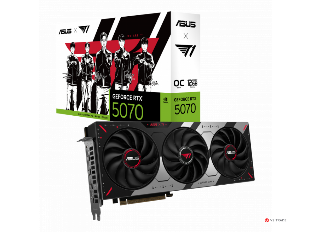 Видеокарта ASUS T1-RTX5070-O12G-GAMING, 12Gb GDDR7, 192 bit, 6144 CUDA Core, HDMI, DP, BOX