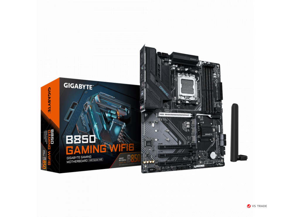 Сист.плата Gigabyte B850 GAMING WF6, B850, 4xDDR5, PCI-E5 x16, 3xM.2, SATA6, HDMI, DPx2, Wi-Fi6E, LAN2.5GbE, BOX