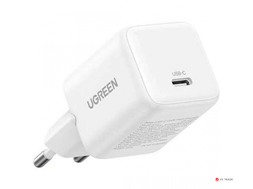 Зарядное устройство UGREEN X513 30W 1C GaN Fast Charger, белый, 65009