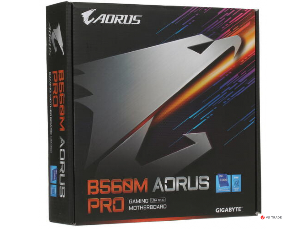 Сист. плата Gigabyte B560M AORUS PRO, B560, 1200, 4xDIMM DDR4, 2xPCI-E x16, PCI-Ex1, M.2, 6xSATA, HDMI, DP, BOX