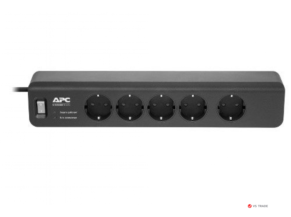Сетевой фильтр APC PM5B-RS Essential SurgeArrest, 5 розеток, 230 В, черный