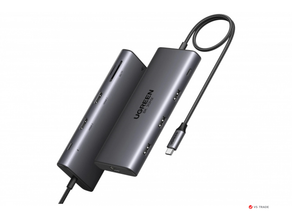 Hub UGREEN CM639 8-in-1 USB-C to 2*HDMI(4K@60Hz)+DP+2C2A+PD(100W 35625