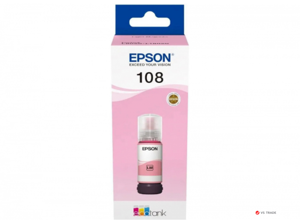Контейнер с светло-пурпурными чернилами Epson 108 C13T09C64A/ЖЕЛТАЯ НАКЛЕЙКА