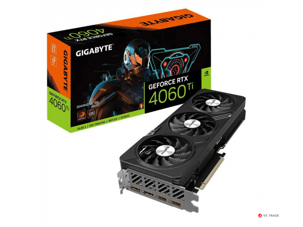 Видеокарта GIGABYTE RTX 4060TI 8G GAMING OC, 8Gb GDDR6, 128 bit, DisplayPort x2, HDMI x2, BOX