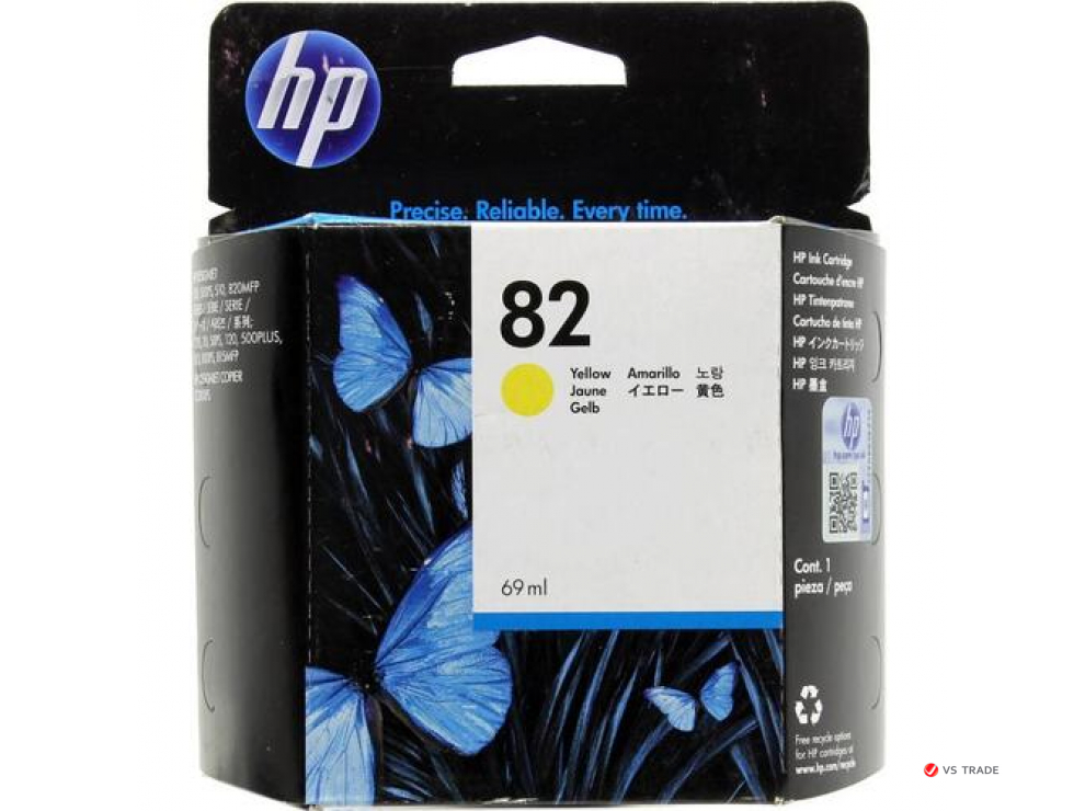 Картридж струйный HP C4913A, №82 Желтый 69мл., для HP DesignJet 500/500ps/800/800ps