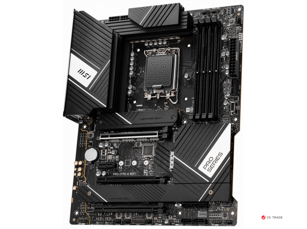 Сист. плата MSI PRO Z790-A WIFI, Z790, 1700, 4xDDR5, 3xPCI-Ex16, PCI-Ex1, 4xM.2, 6xSATA, DP, HDMI, Type-C, WIFI6E, BOX