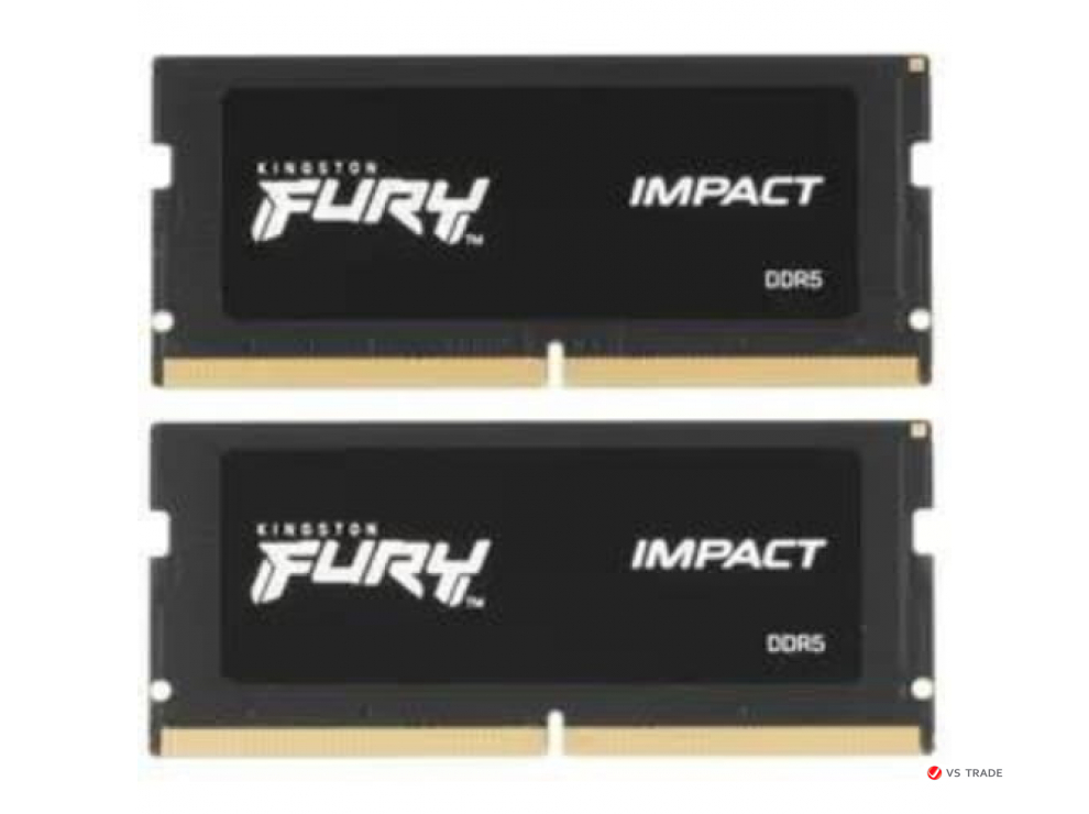 ОЗУ для ноутбука Kingston Fury Impact SO DIMM DDR5, 32GB (16GB x2) DDR5 5600MT/s Non ECC SODIMM, CL40, KF556S40IBK2-32