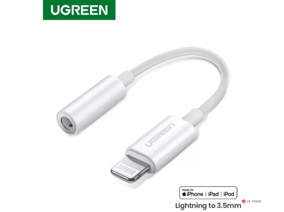 Адаптер UGREEN US212 Lightning to 3.5mm Headphone Jack Adapter, 30759