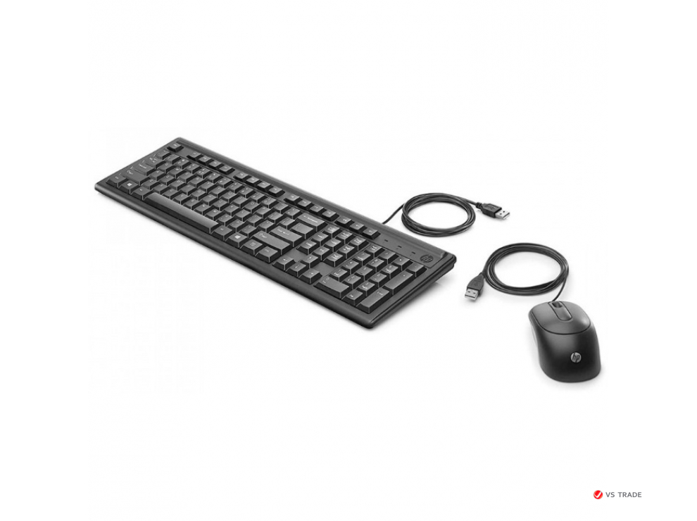 Проводные клавиатура и мышь HP 160 6HD76AA, USB
