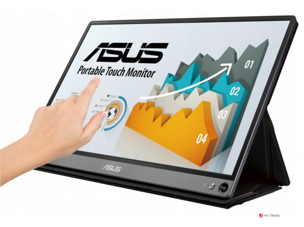 Монитор ASUS MB16AHT 15.6" IPS,Touch,16:9 FHD (1920x1080x60Hz),250cd/m2,700:1,178/178,5ms,2xUSB-C,mHDMI,Sp1W