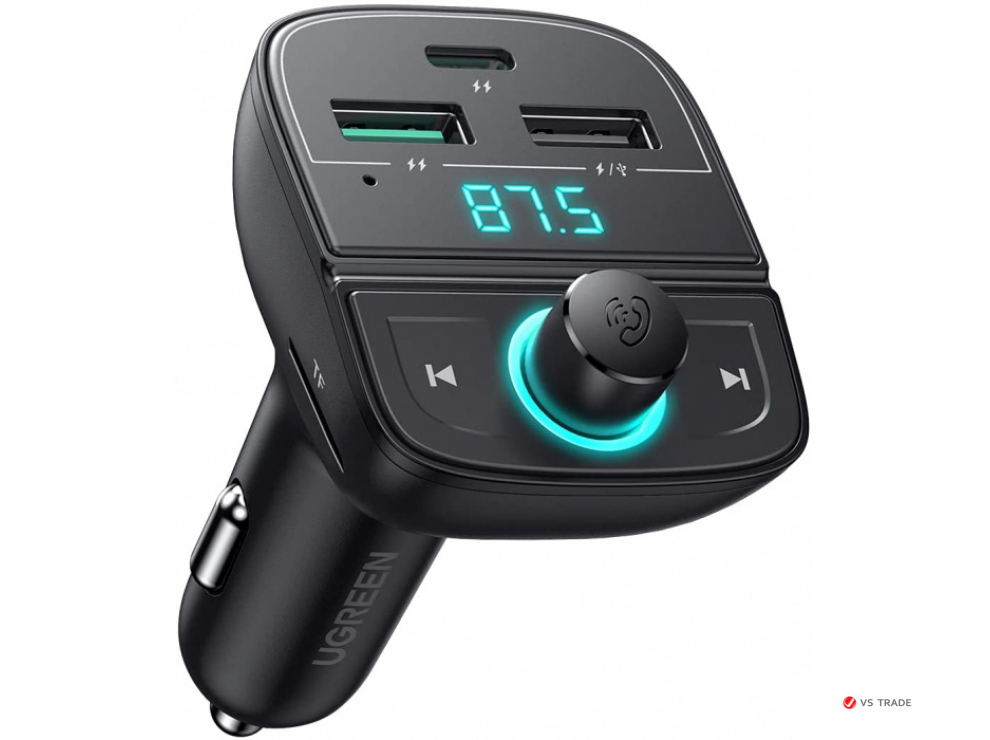 Автомобильное ЗУ Ugreen CD229 FMamp;Bluetooth Transmitteramp;Car Charger + TF Slot, 80910