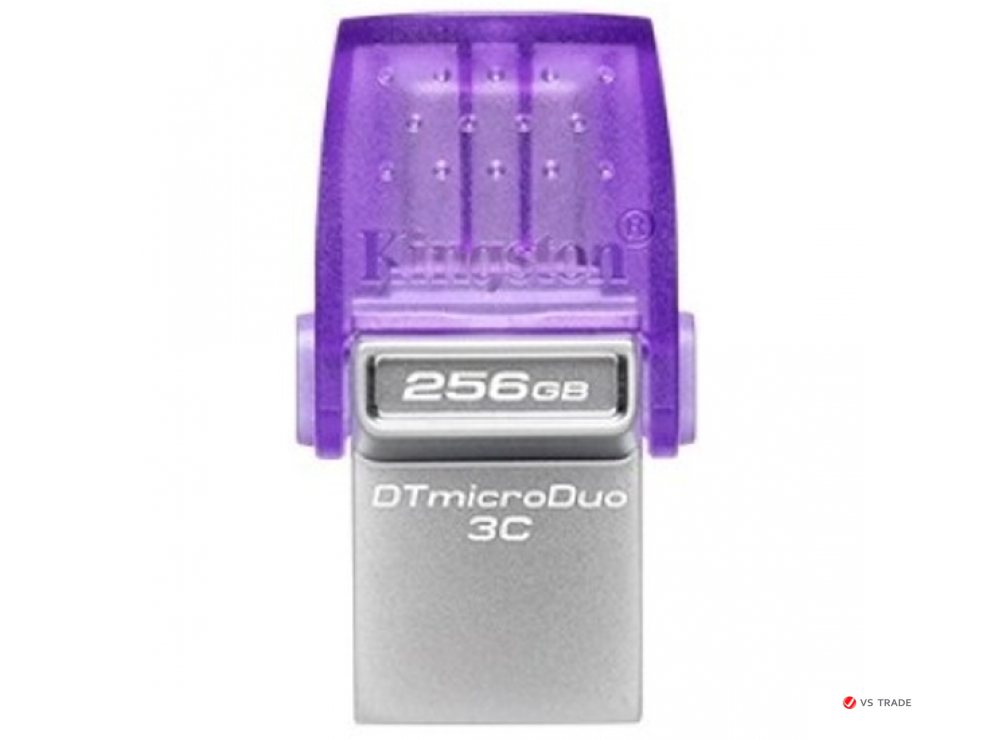 USB Flash Kingston 256 GB, DataTraveler MicroDuo 3C, USB 3.2, Type-C, Violet, DTDUO3CG3/256GB