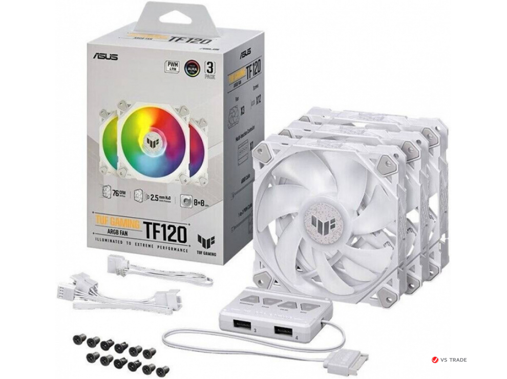 Комплект вентиляторов ASUS TUF GAMING TF120 ARGB WHITE 3IN1