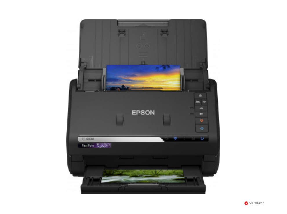 Сканер Epson FastFoto FF-680W (EMEA), B11B237401, A4, 600x600, 48/24-bit, 80 фото 10х15/мин, USB2.0, Wi-Fi