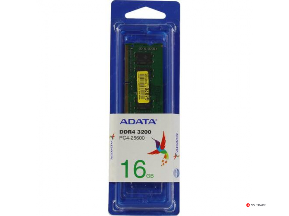 ОЗУ для ноутбука ADATA 16Gb/3200MHz DDR4 SO-DIMM, CL22, 1.2v, AD4S320016G22-SGN