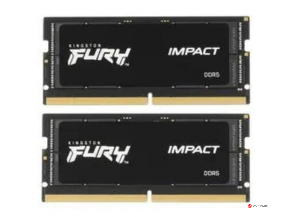 ОЗУ для ноутбука Kingston Fury Impact SO DIMM DDR5, 64GB (32GB x2) DDR5 5600MT/s Non ECC SODIMM, CL40, KF556S40IBK2-64