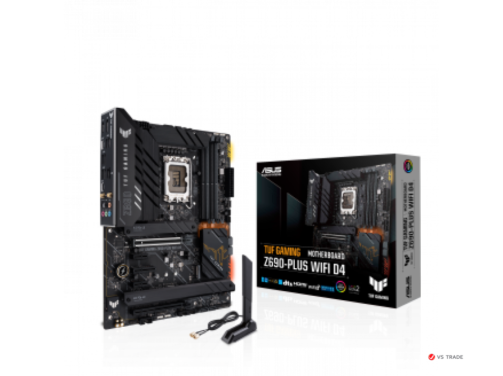 Сист. плата ASUS TUF GAMING Z690-PLUS, Z690, 1700, 4xDIMM DDR5, 2xPCI-E x16, 2xPCI-E x1, PCI-Ex4, 4xM.2, SATA,HDMI,BOX