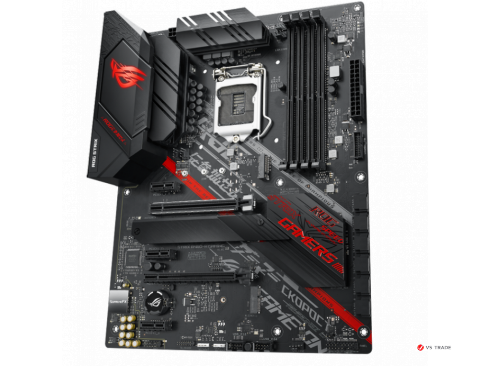 Сист. плата ASUS ROG STRIX B460-H GAMING, B460, 1200, 4xDIMM DDR4, 2xPCI-E x16, 2xM.2, 6xSATA, DP, HDMI, ATX