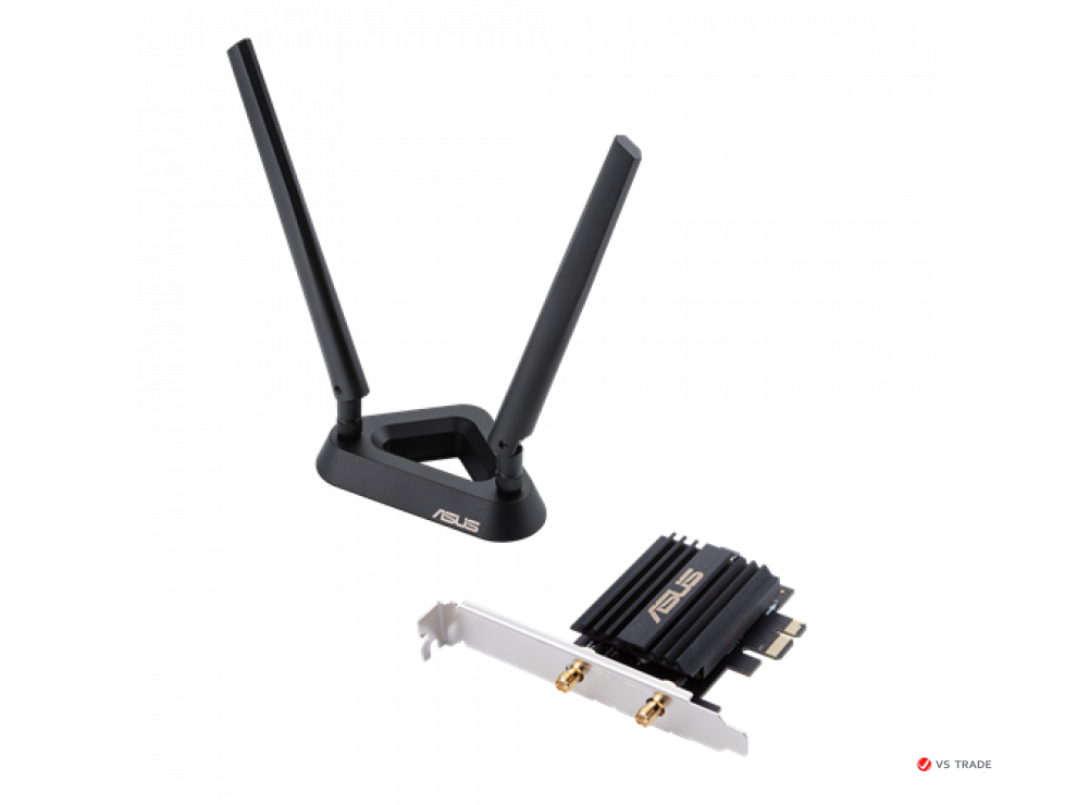 Двухдиапазонный беспроводной адаптер ASUS PCE-AX58BT Wi-Fi 6 (802.11ax)/PCIe/2 антенны/BT 5.0/WPA3/OFDMA,90IG0610-MO0R00