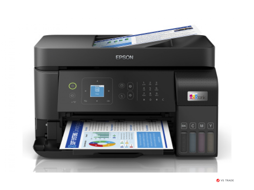 МФУ струйное цветное Epson L5590  C11CK57404, А4, до 33 стр/мин, LAN, WiFi, ADF, duplex, fax, черн.чернила в компл. 2 шт