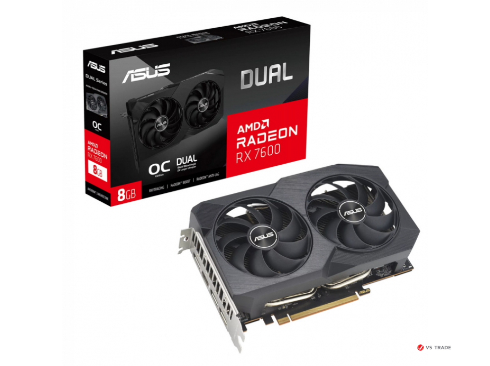 Видеокарта ASUS Dual Radeon™ RX 7600 V2 OC Edition 8GB GDDR6, 128 bit, HDMI, Display Port, BOX