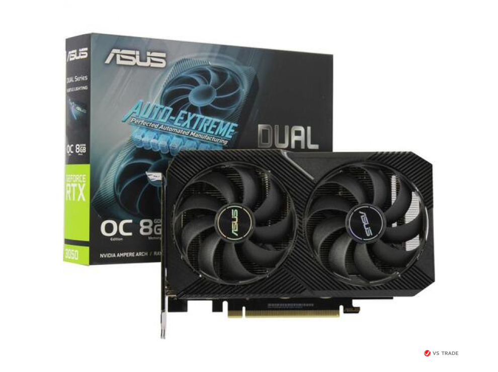 Видеокарта ASUS Dual GeForce RTX™ 3050 V2 OC Edition 8GB GDDR6, 128bit, 2560 CUDA Core, DVI-D, HDMI, DP, BOX