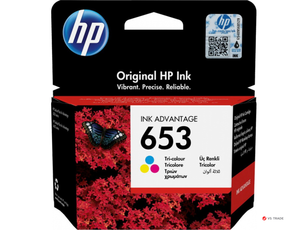 Оригинальный струйный картридж HP 653 Ink Advantage, трехцветный (3YM74AE)