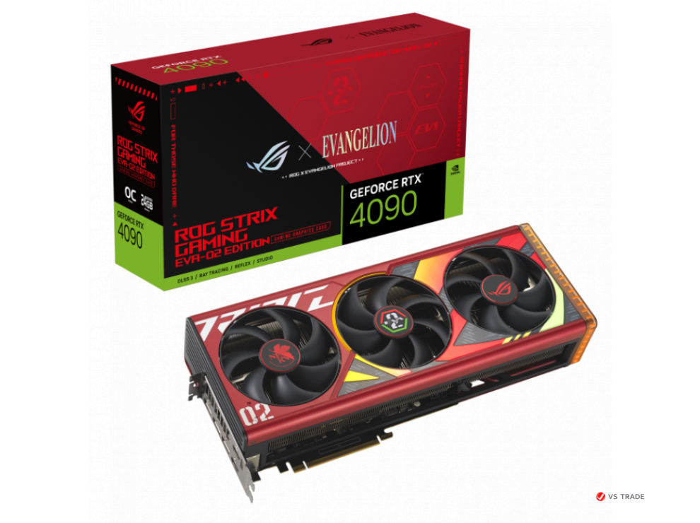 Видеокарта ASUS ROG-STRIX-RTX4090-O24G-EVA-02-EDITION, 24Gb GDDR6X, 384 Bit, 16384 CUDA CORE, 2xHDMI, 3xDP BOX