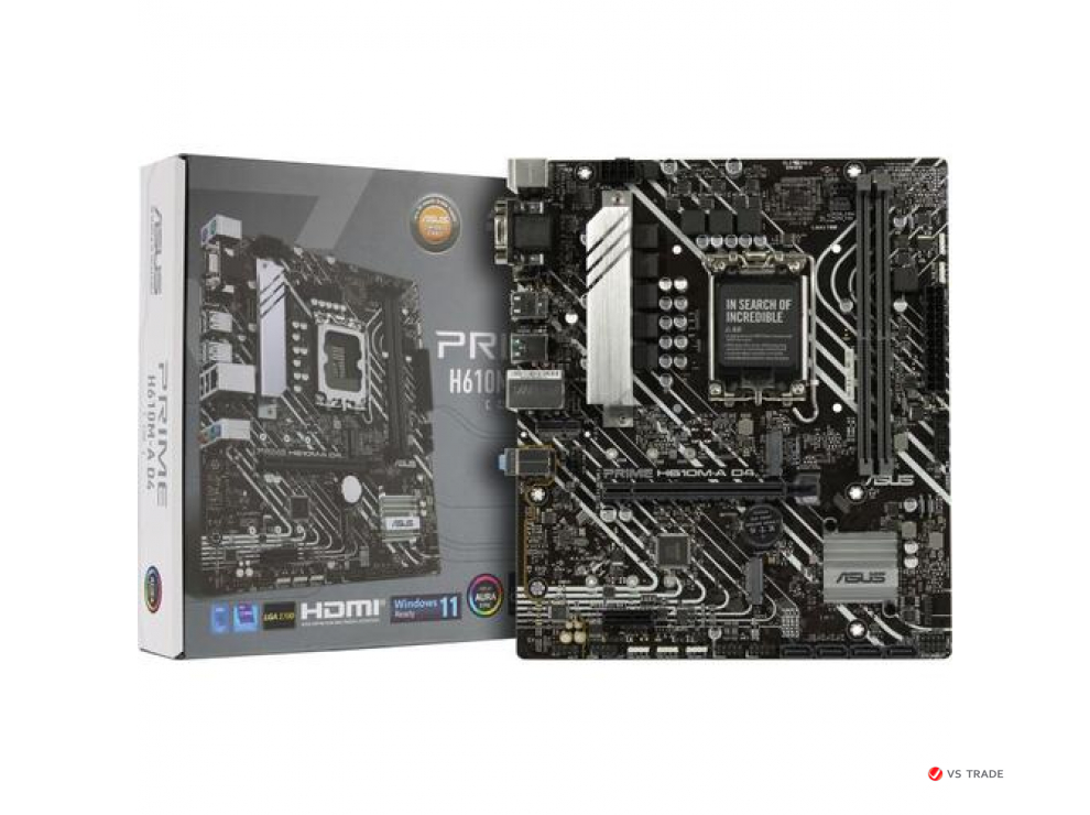 Сист.плата ASUS PRIME H610M-A D4-CSM, Z610, 1700, 2xDIMM DDR4, PCI-E x16, PCI-Ex1, 2xM.2, SATA, D-SUB, DP, HDMI, BOX