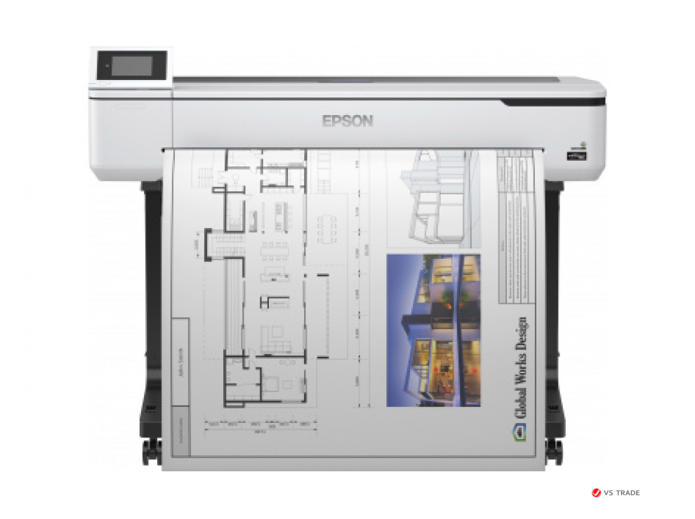 Плоттер Epson SureColor SC-T5100 C11CF12301A0, печать A0+ (2400x1200 dpi), USB 3.0, Gigabit ethernet interface, Wi-Fi