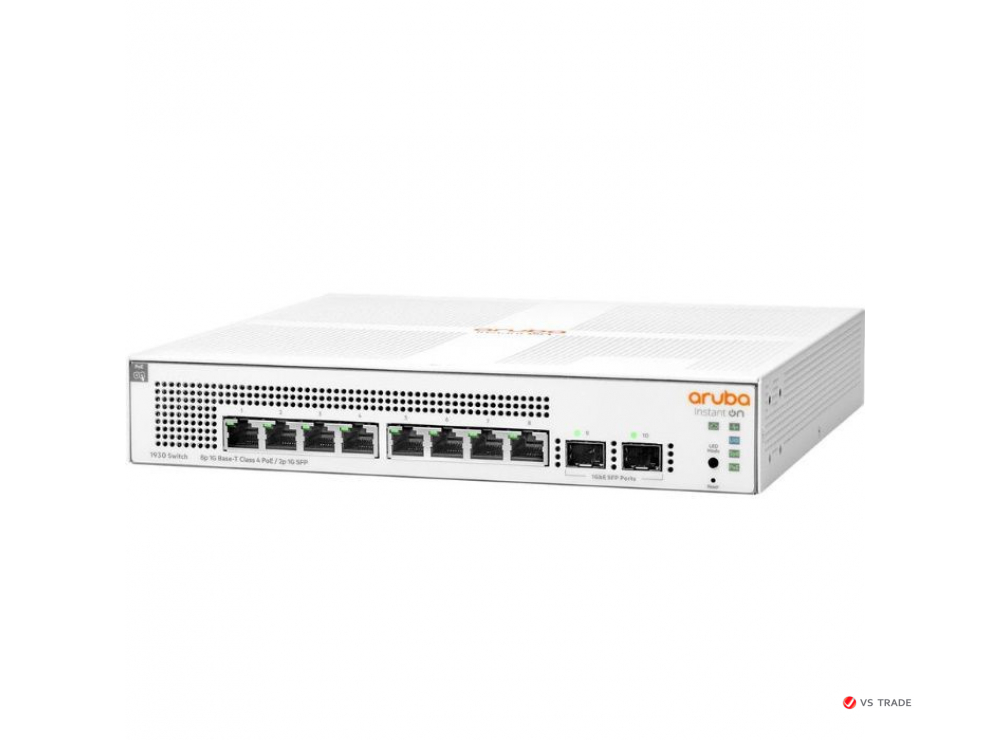 Коммутатор JL681A Aruba IOn 1930 8G 2SFP 124W Layer 2+ Switch (8xRJ-45 10/100/1000 ports PoE+ 124W, 4xSFP 1GbE ports)